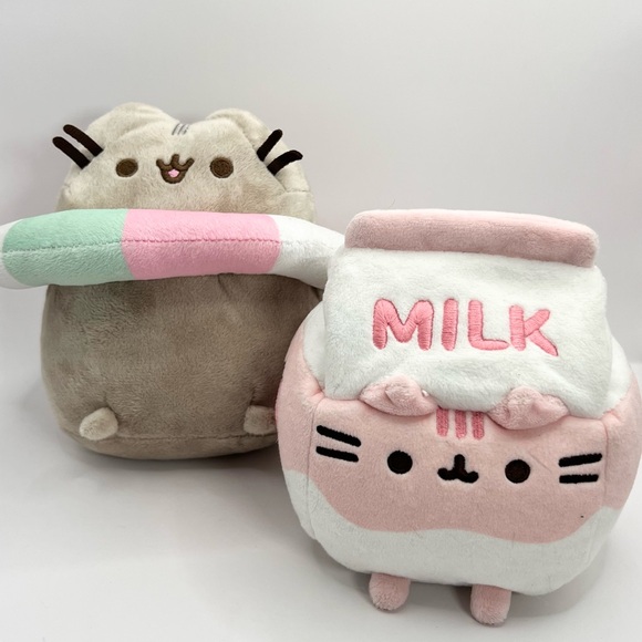 Gund Toys Pusheen Strawberry Milk Carton Floatie Bundle Of 2
